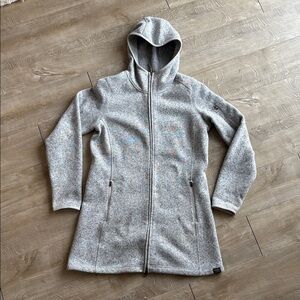 LL Bean Women’s Size Medium Full Zip Hooded Heathered Grey Sweater Jacket